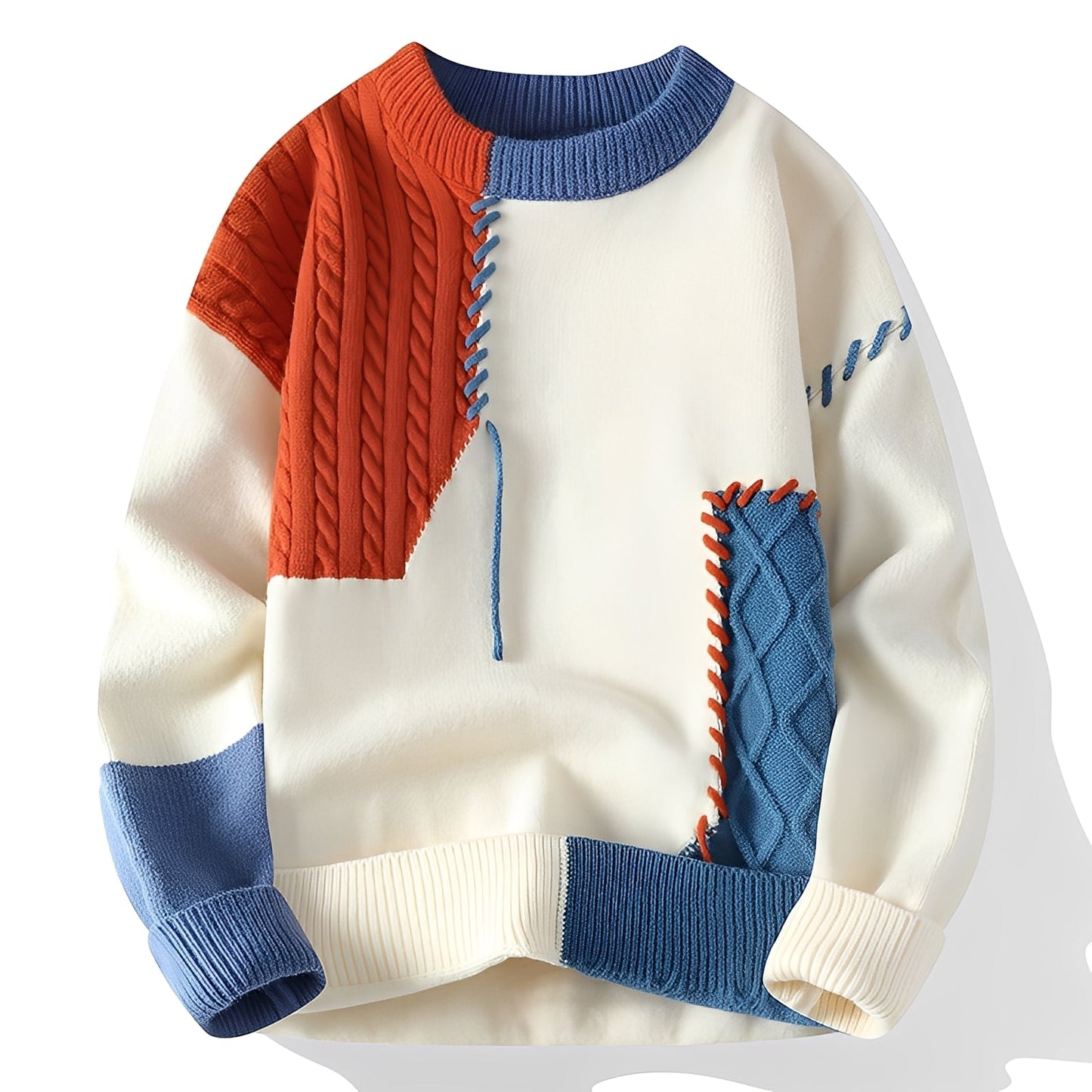 Carter - Stilvoller und warmer Herrenpullover im Patchwork-Stil