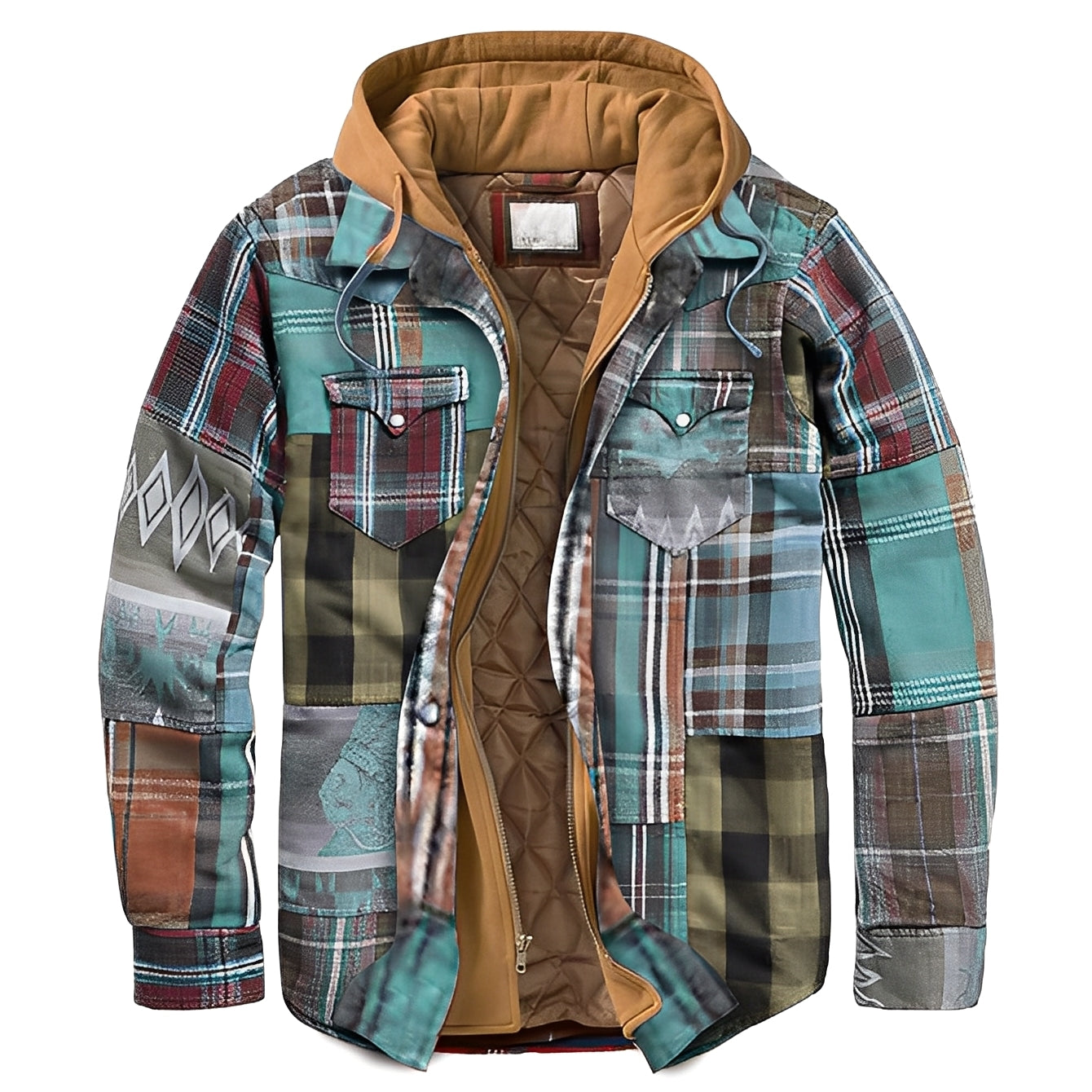 Flynn - Herrenjacke mit Kapuze und traditionellem Karomuster