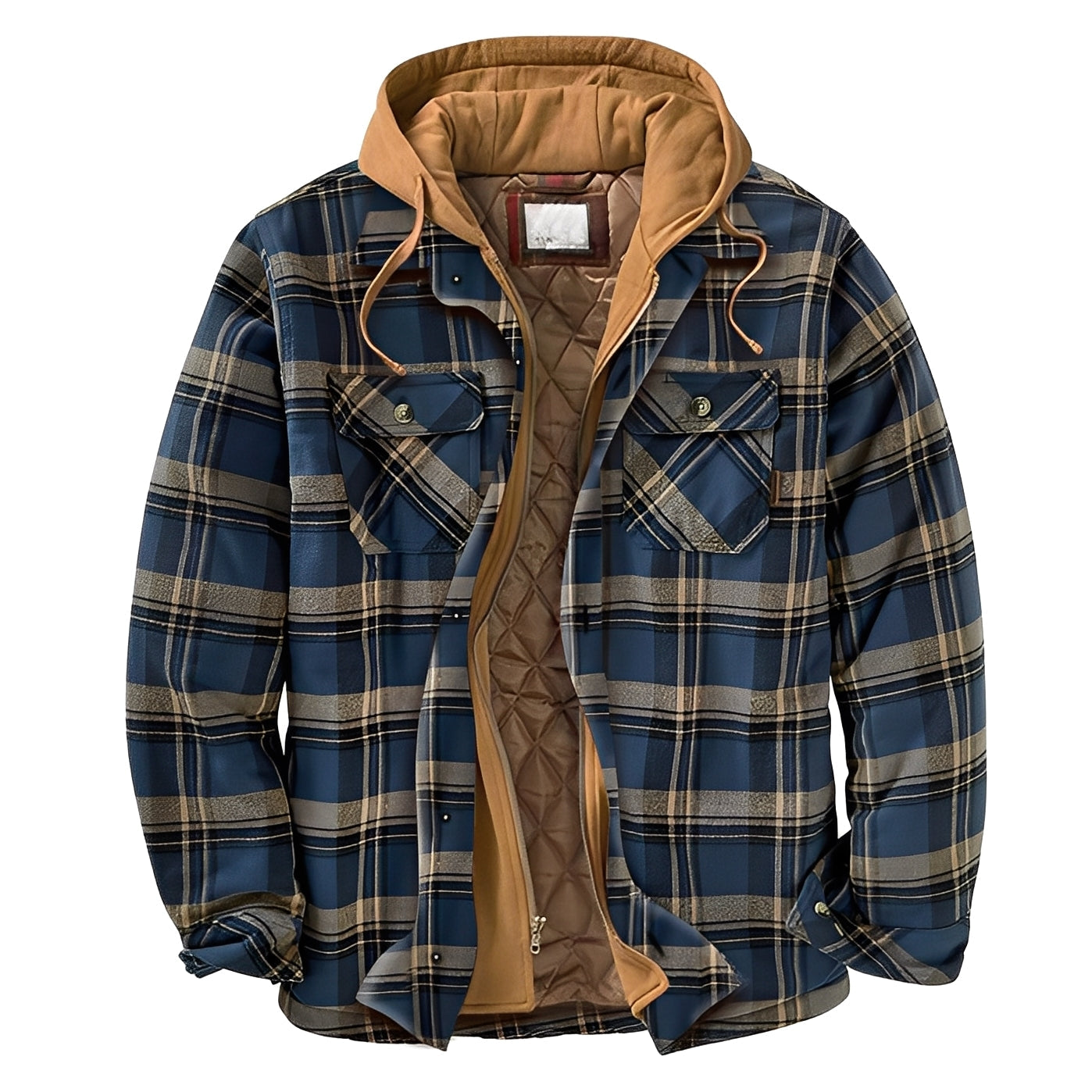 Flynn - Herrenjacke mit Kapuze und traditionellem Karomuster