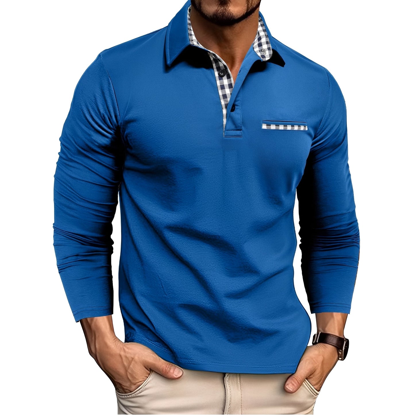 Jerome - Gemütliches Herren-Poloshirt mit langen Ärmeln