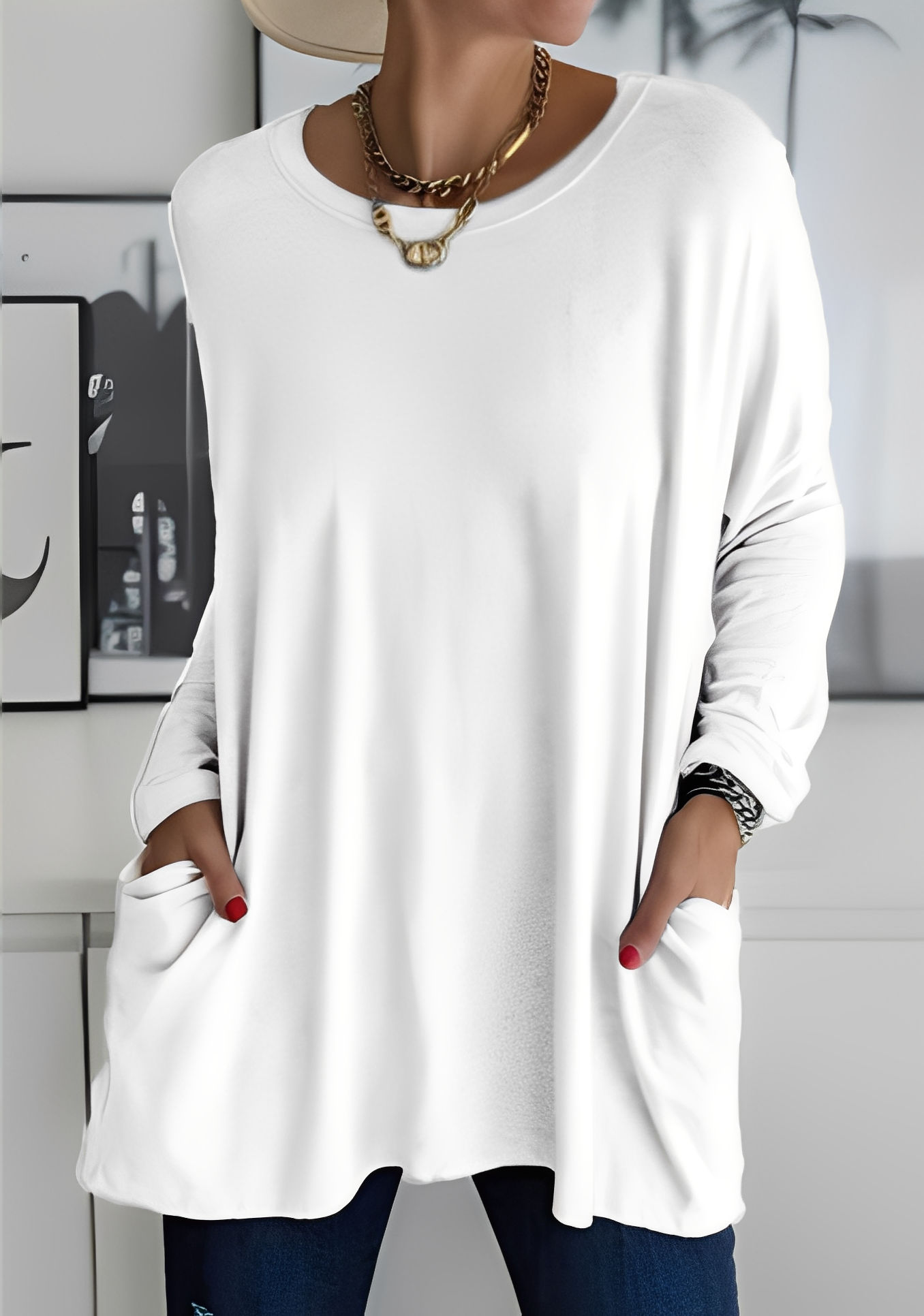 Krystle - Damenlangarmshirt mit Taschen für Bequemlichkeit