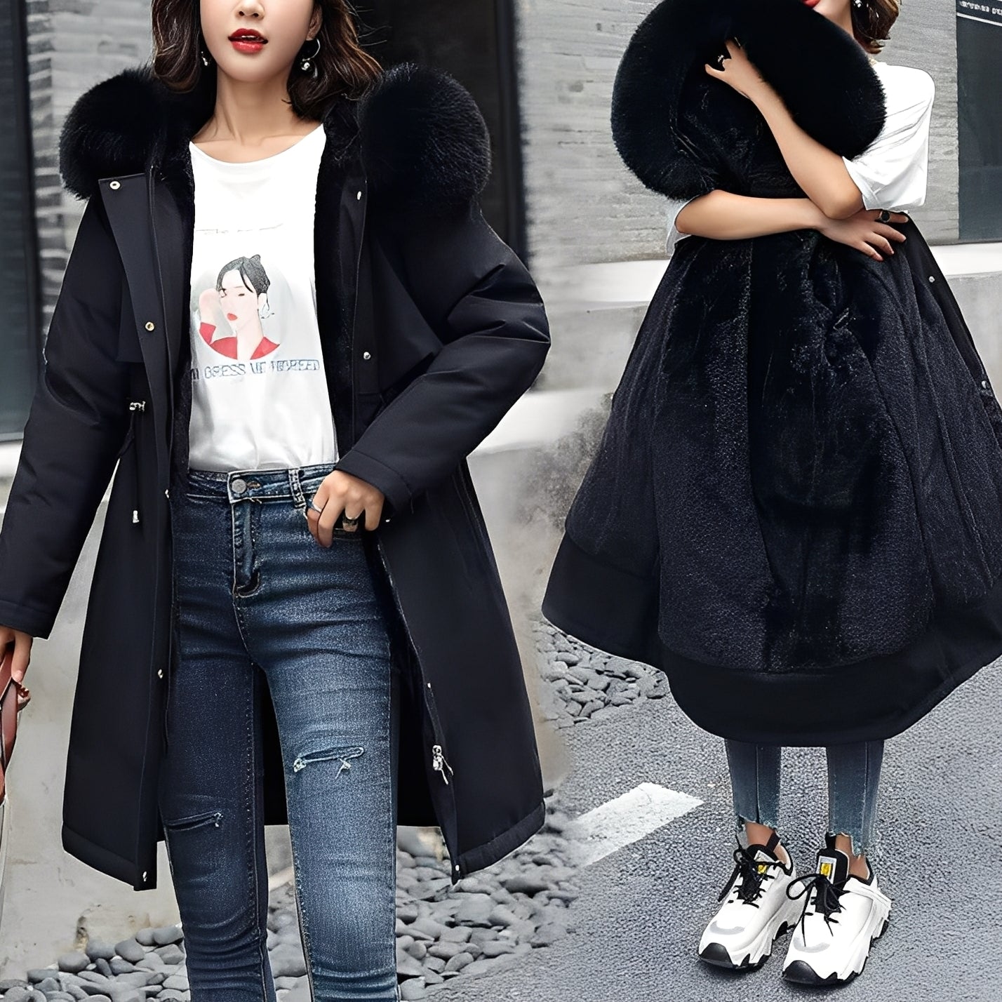 Evette - Kuscheliger Damenmantel mit stilvoller Kapuze