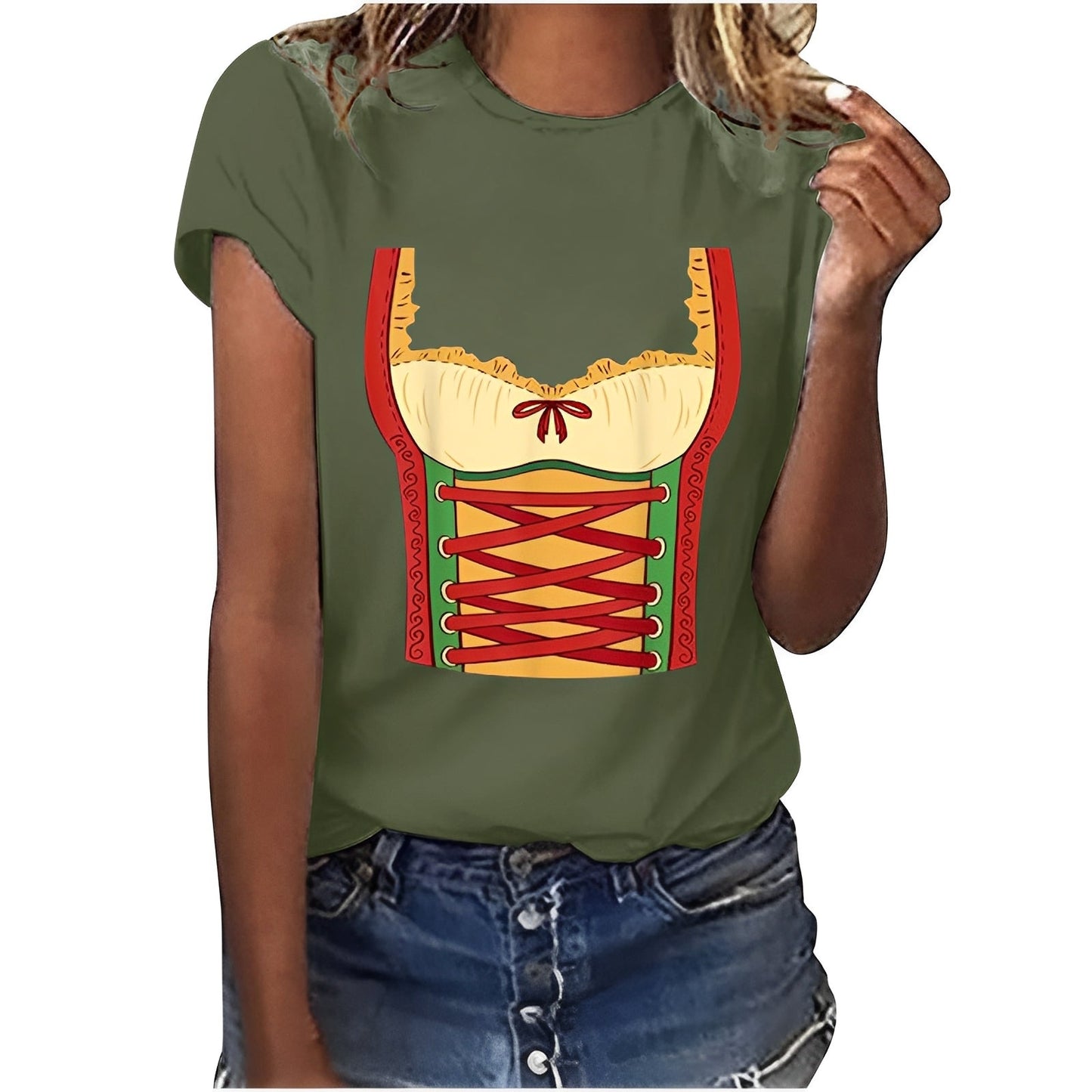 Hazel - Bequemes Frauen-Oberteil mit Oktoberfest-Muster