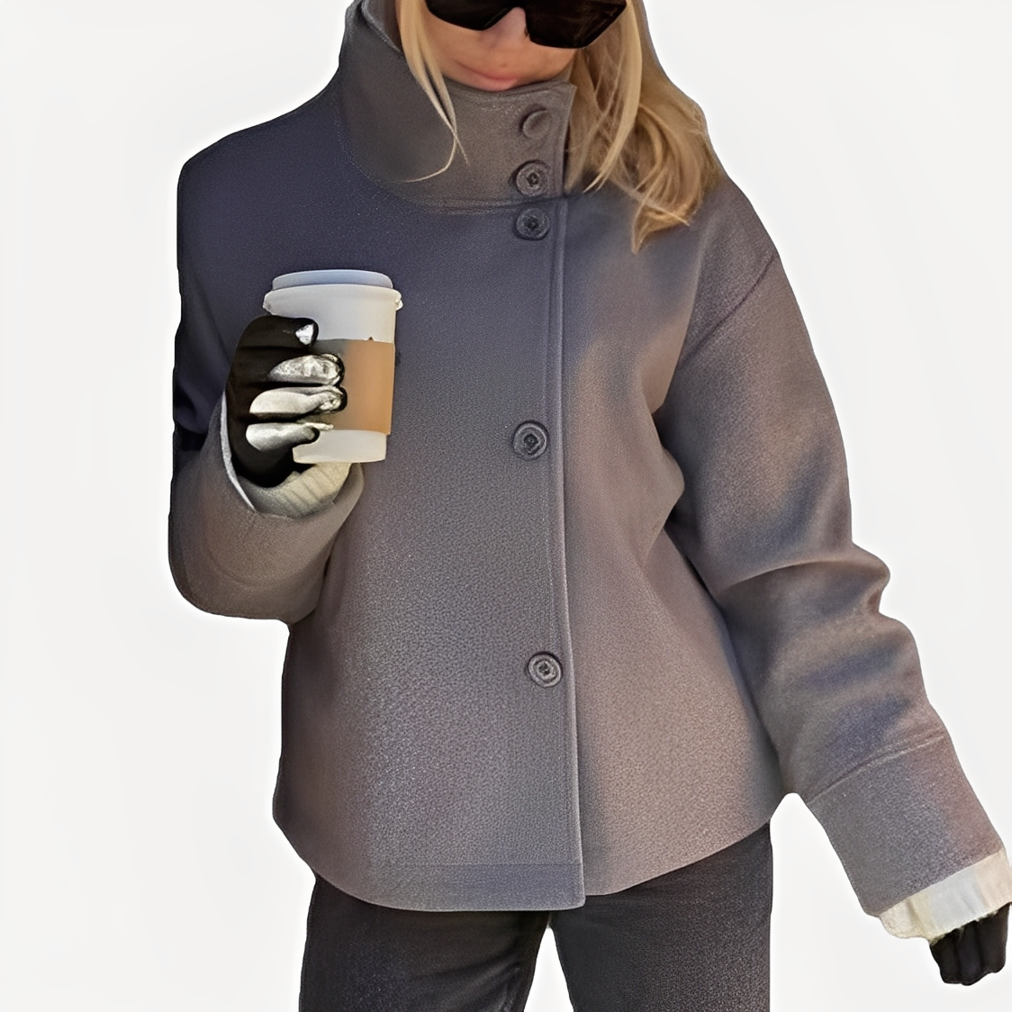 Carolyn - Elegante Wolljacke für Damen mit einem Knopf