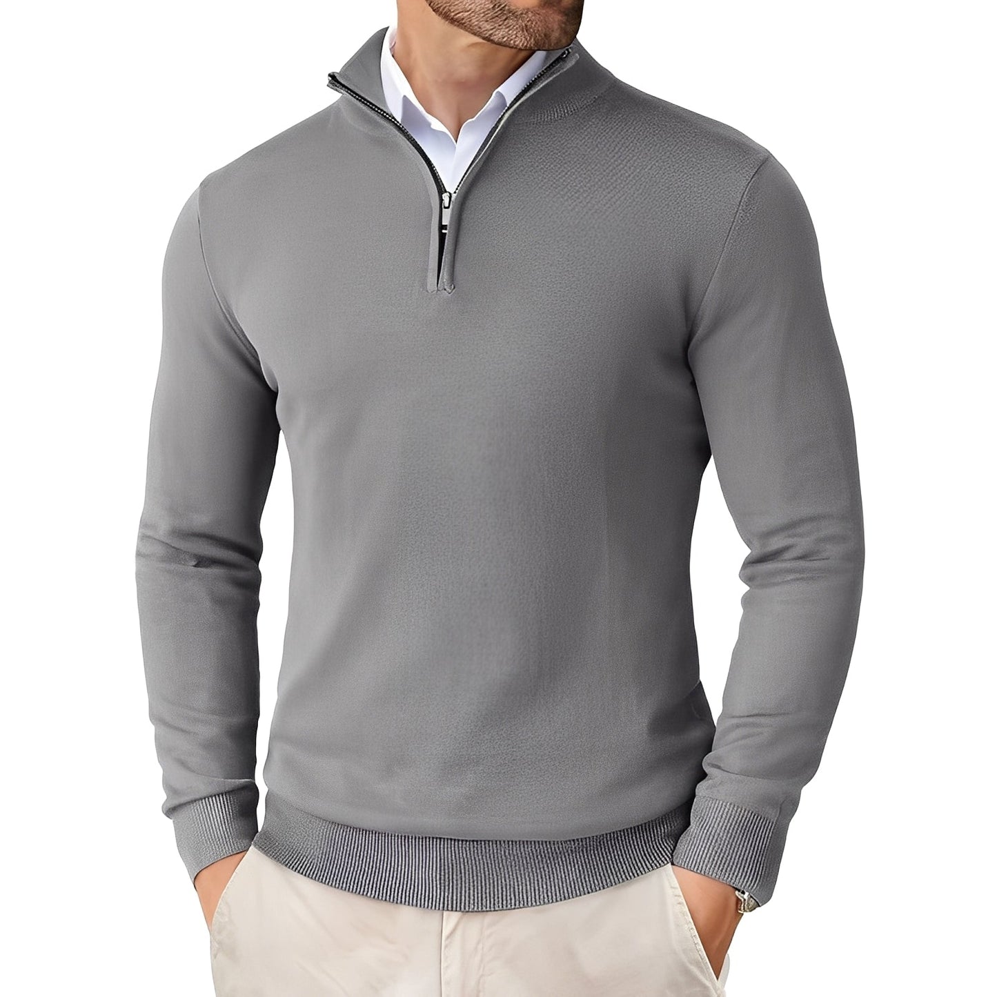 Darell - Stilvoller Herren-Strickpullover mit Zipper