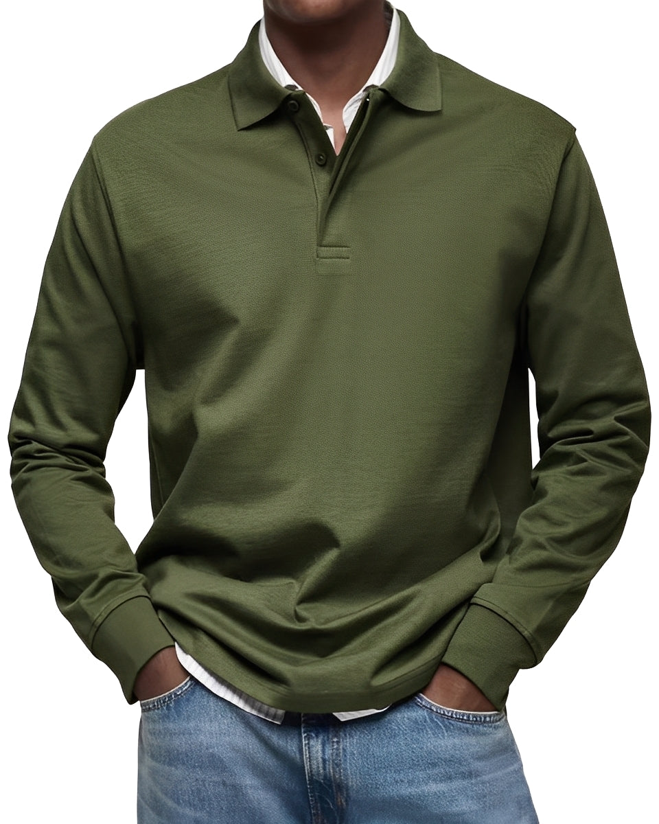 Rowan - Stilvolles Langarm-Poloshirt für Herren