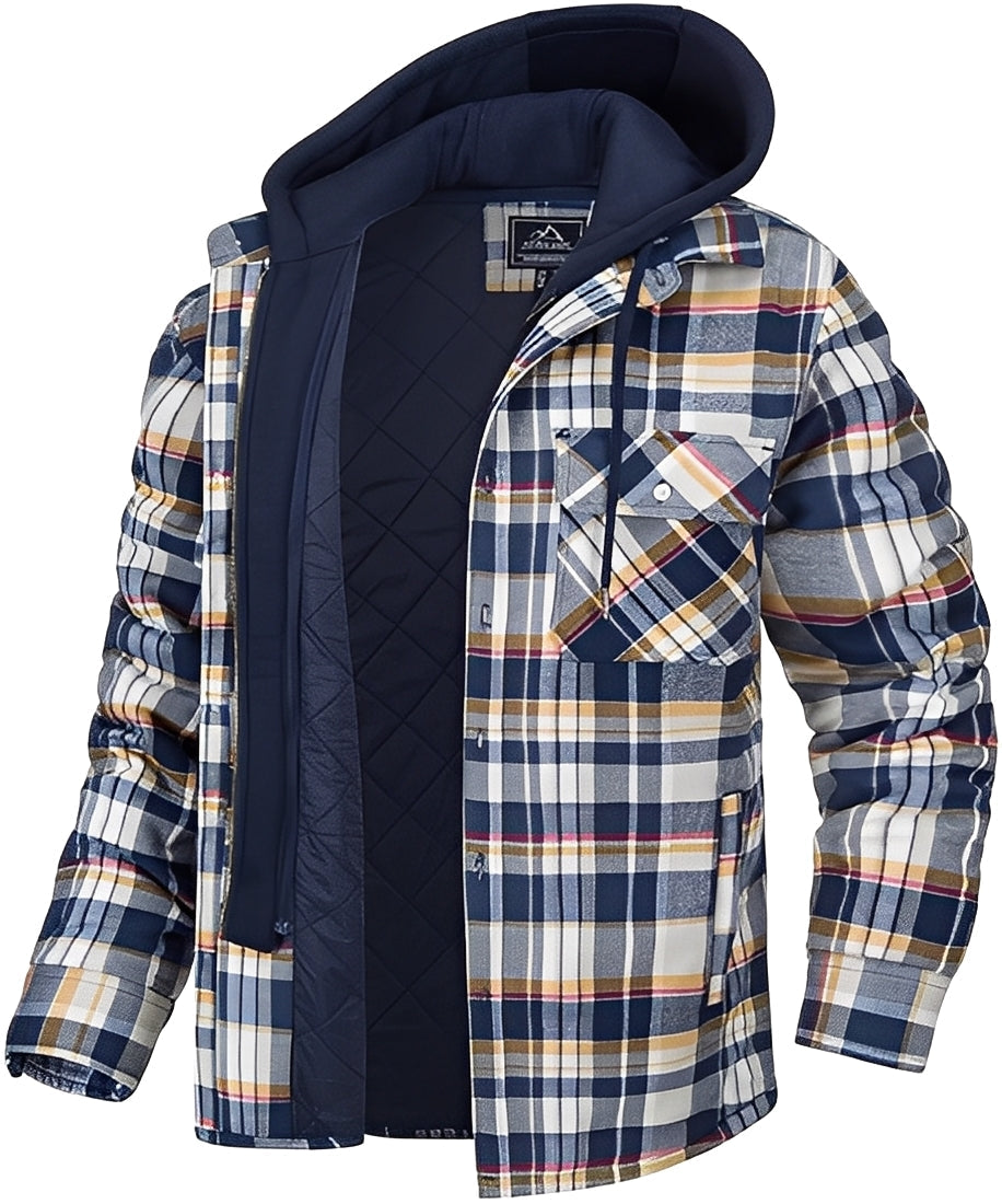 Rodger - Trendige Herrenjacke mit kariertem Muster und Kapuze