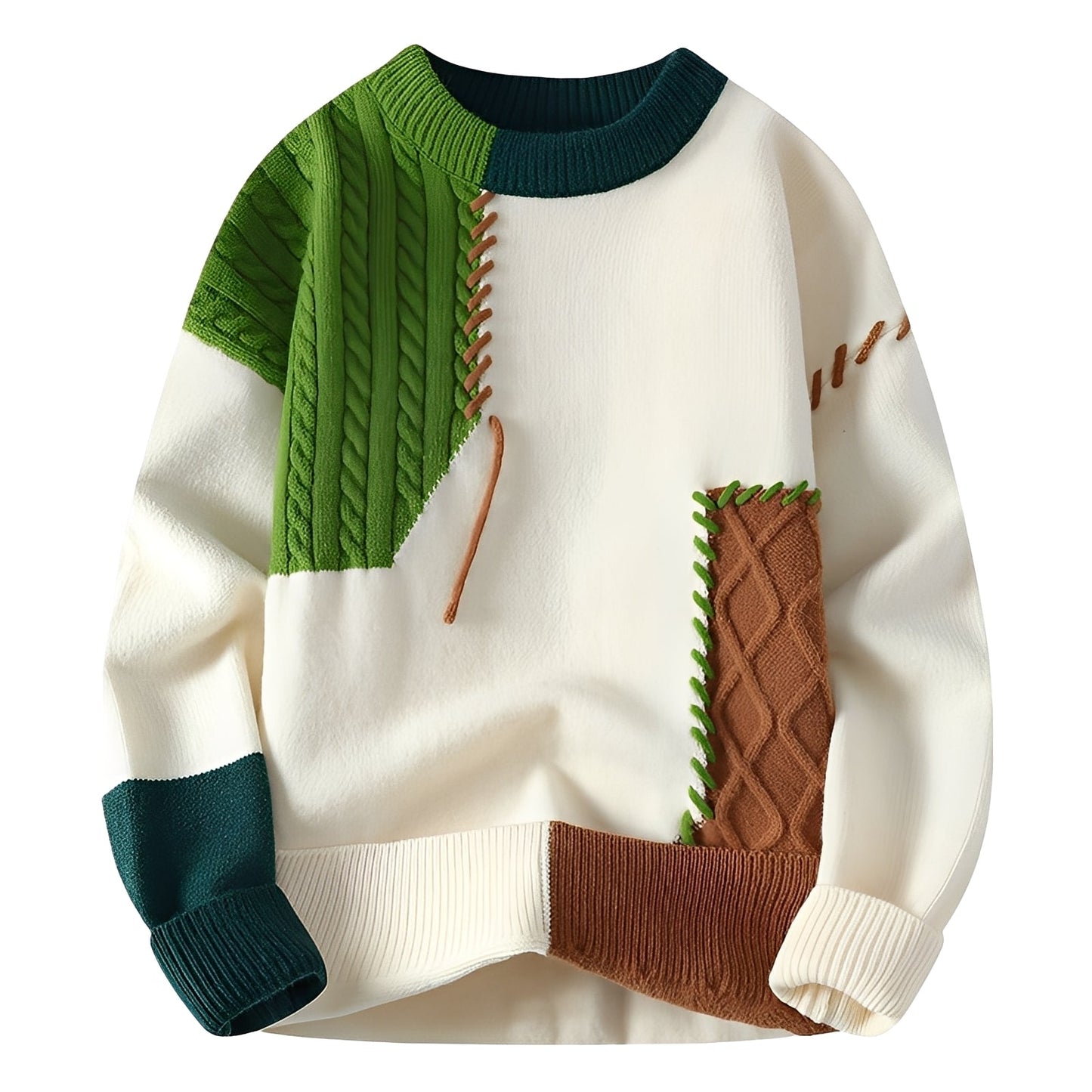 Carter - Stilvoller und warmer Herrenpullover im Patchwork-Stil
