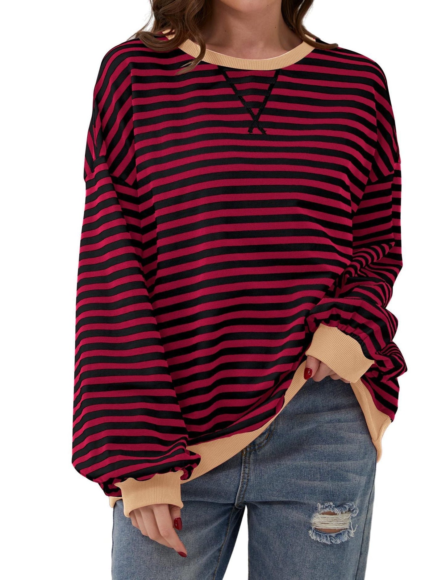 Cordelia - Stilvoller, legerer Damenpullover mit Streifen
