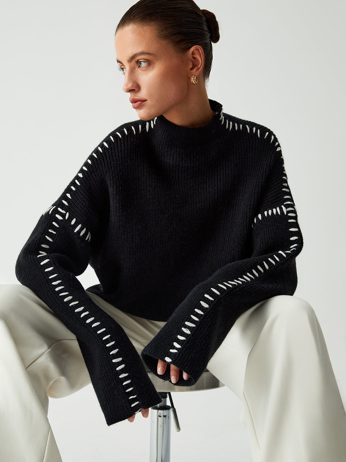 Theresa – Lockere, lässige Rollkragenpullover