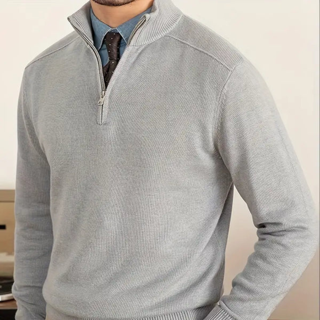 Olivier - Baumwolle Halber Reißverschluss Pullover