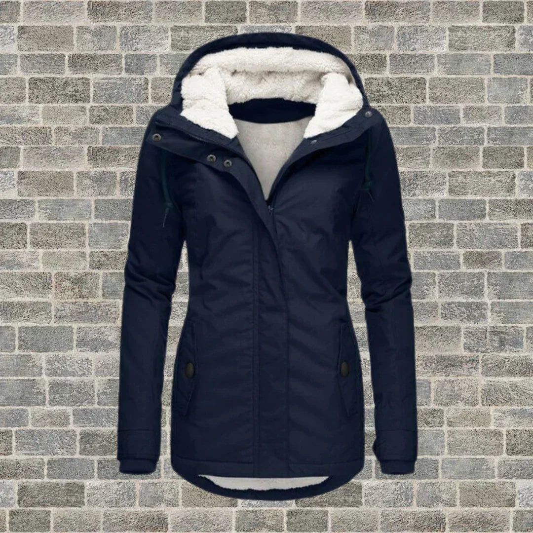 Camila – Mantel aus plissierter Baumwolle mit Kapuze