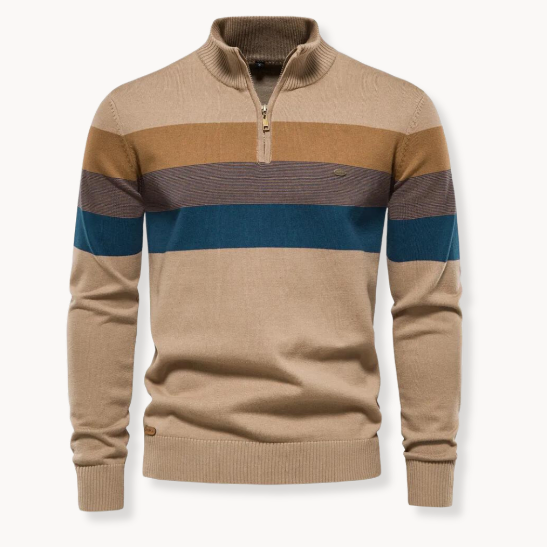 Aurullo - Pullover mit Viertel-Reißverschluss