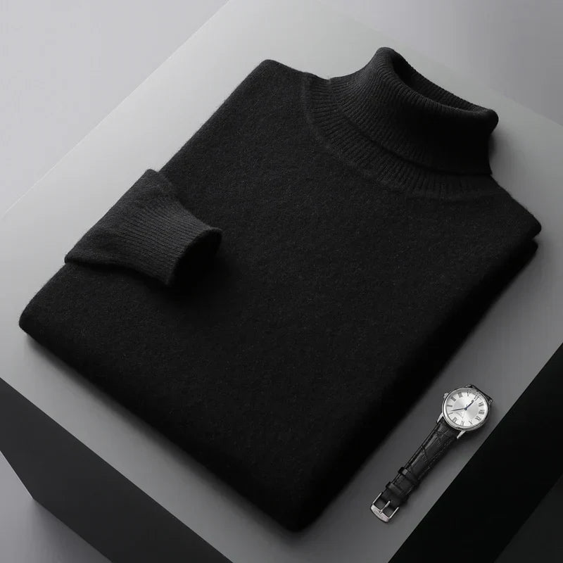 Louis - Pullover mit gerolltem Kragen gestrickt