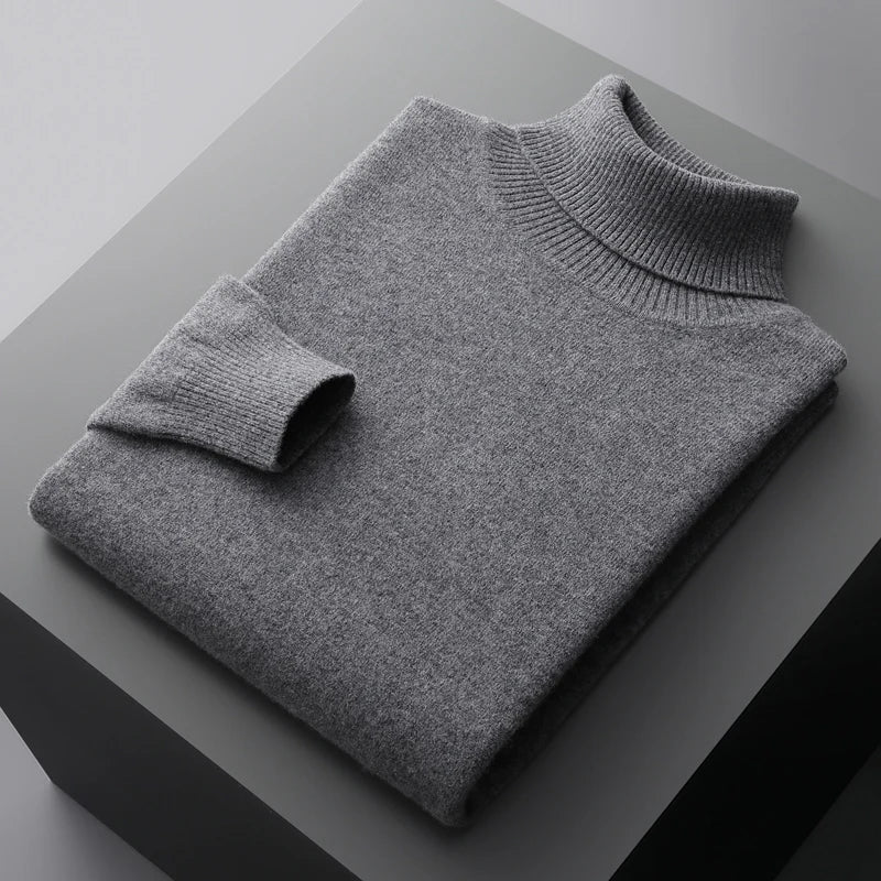 Louis - Pullover mit gerolltem Kragen gestrickt