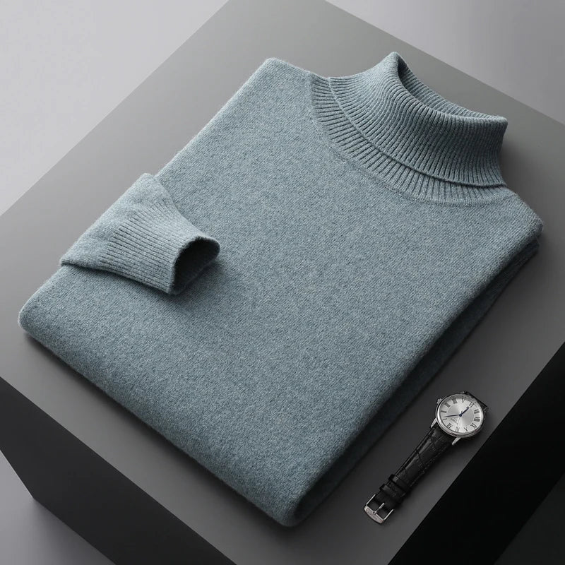Louis - Pullover mit gerolltem Kragen gestrickt