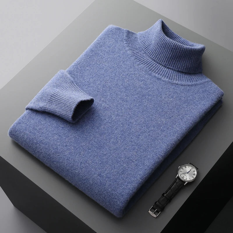 Louis - Pullover mit gerolltem Kragen gestrickt