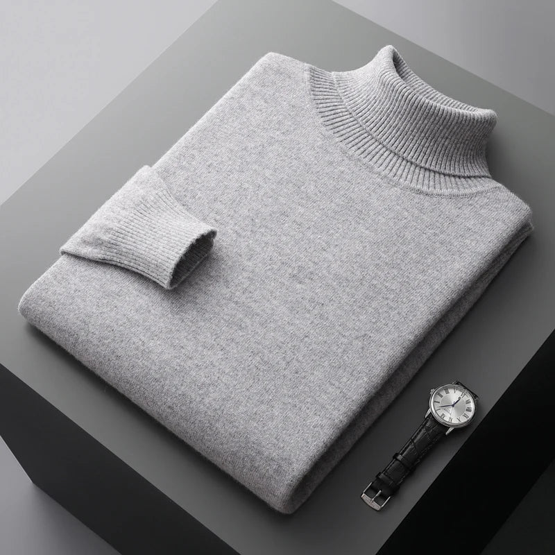 Louis - Pullover mit gerolltem Kragen gestrickt