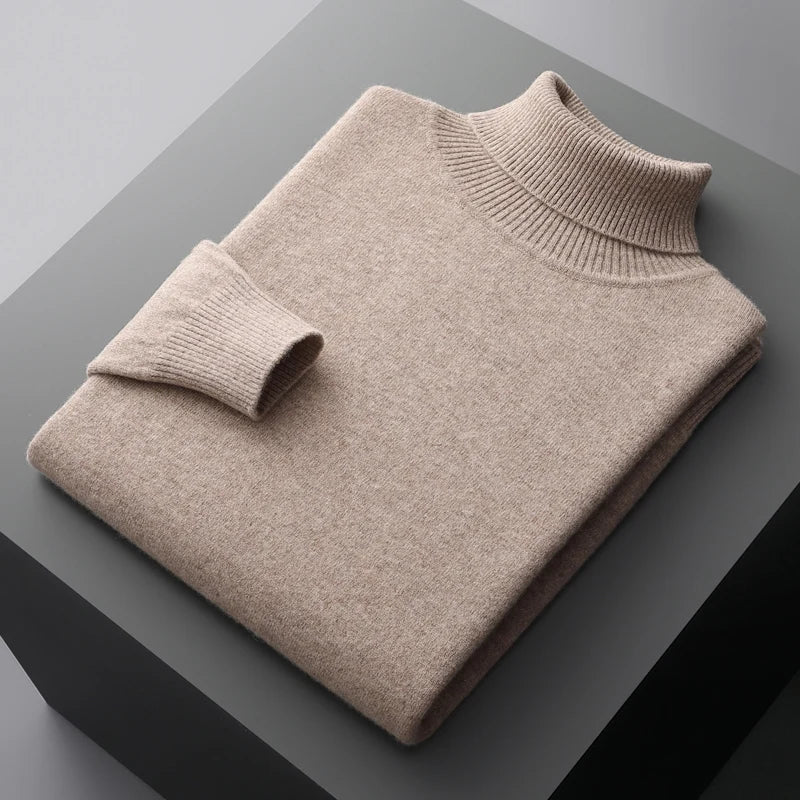 Louis - Pullover mit gerolltem Kragen gestrickt