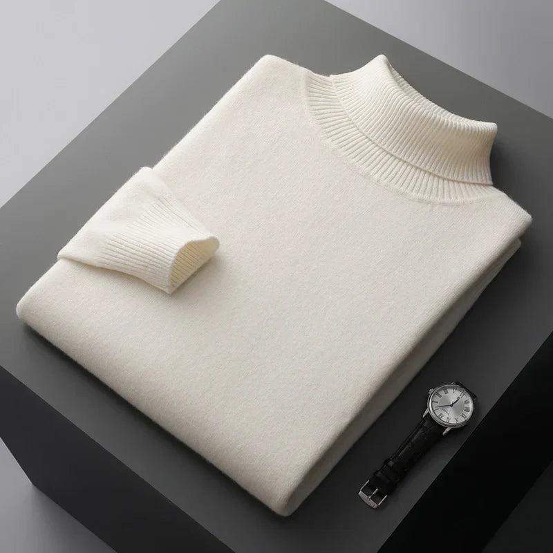 Louis - Pullover mit gerolltem Kragen gestrickt