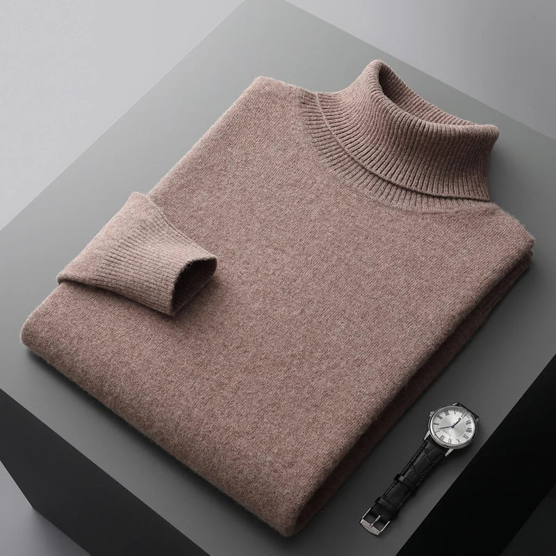 Louis - Pullover mit gerolltem Kragen gestrickt