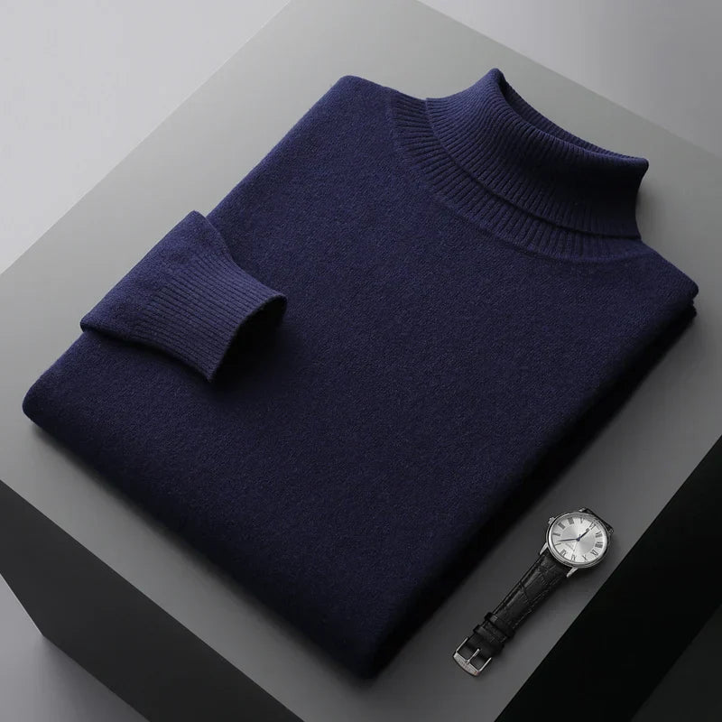 Louis - Pullover mit gerolltem Kragen gestrickt