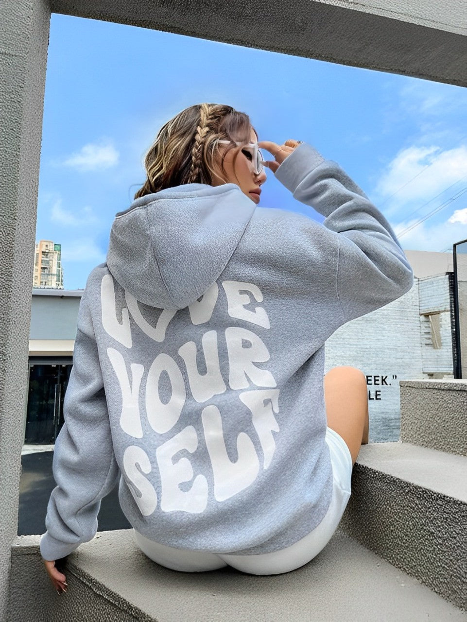 Daria – Hoodie aus bedruckter Baumwolle