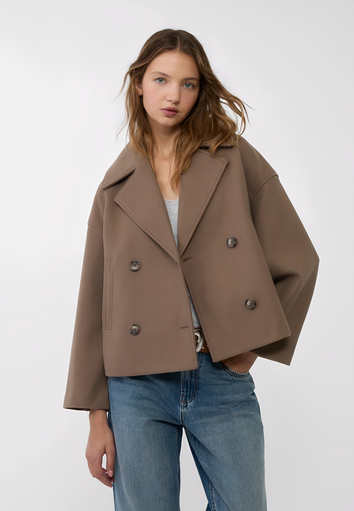 Claire – Kurze Elegante Doppelreihige Jacke