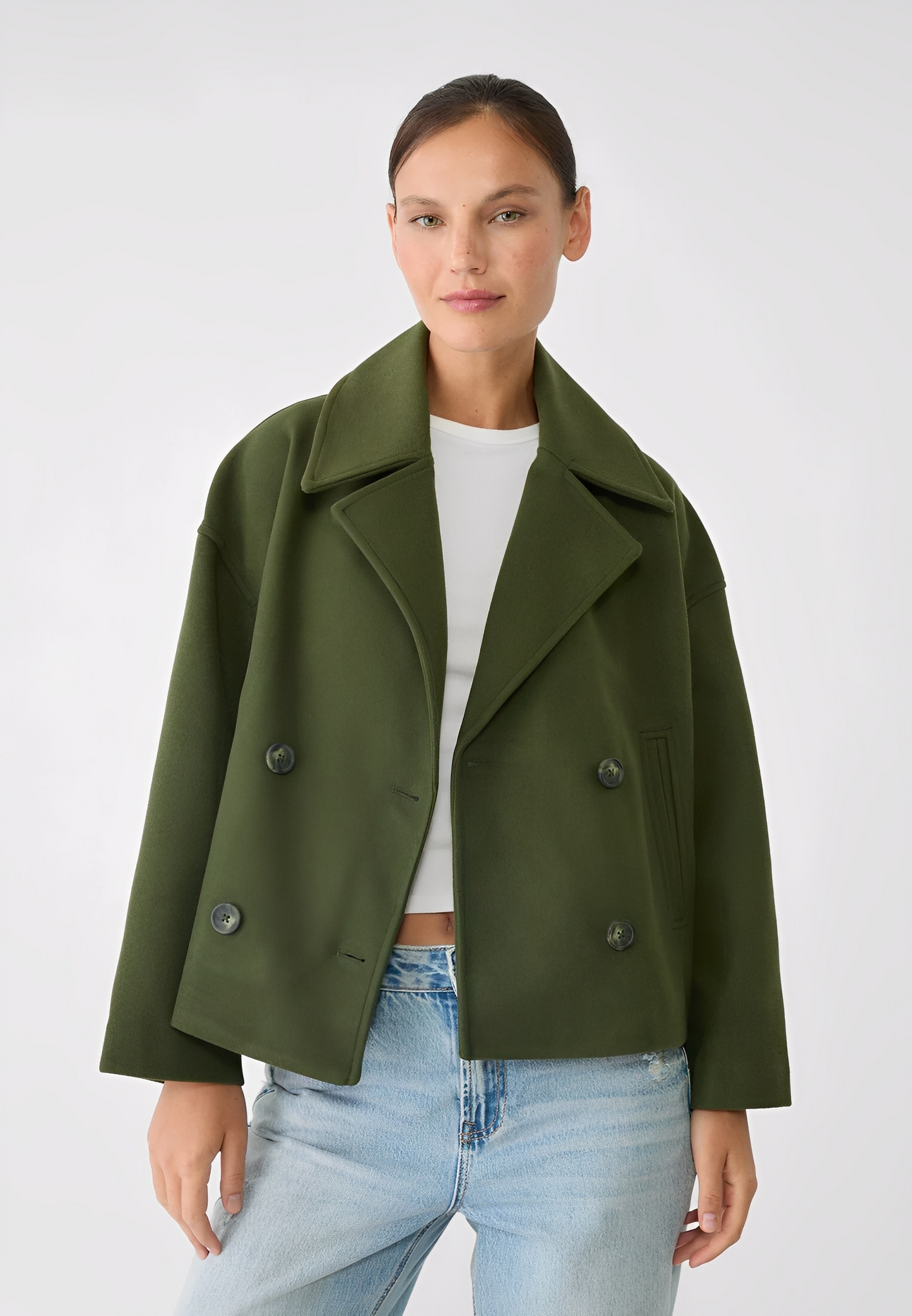 Claire – Kurze Elegante Doppelreihige Jacke