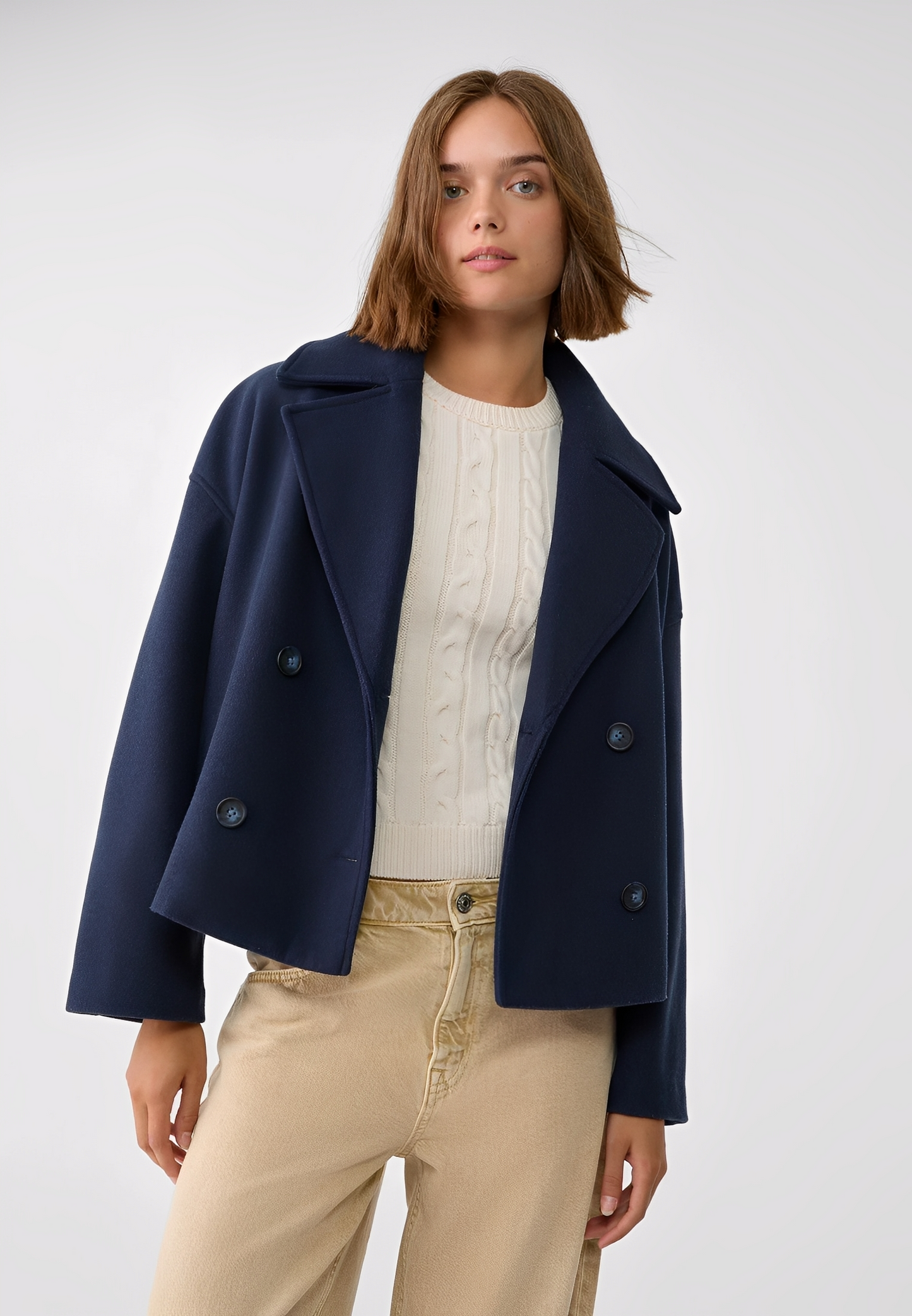 Claire – Kurze Elegante Doppelreihige Jacke
