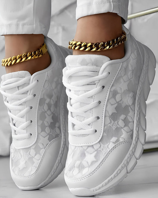 Elisabeth - Komfortable, luftige Damenschuhe mit Blumendesign