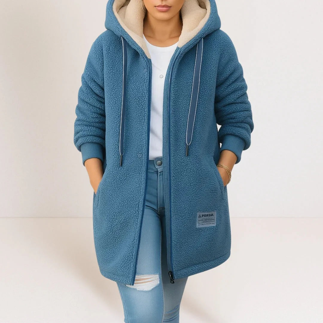 Colene - Bequeme und locker geschnittene Damen-Fleecejacke mit Kapuze