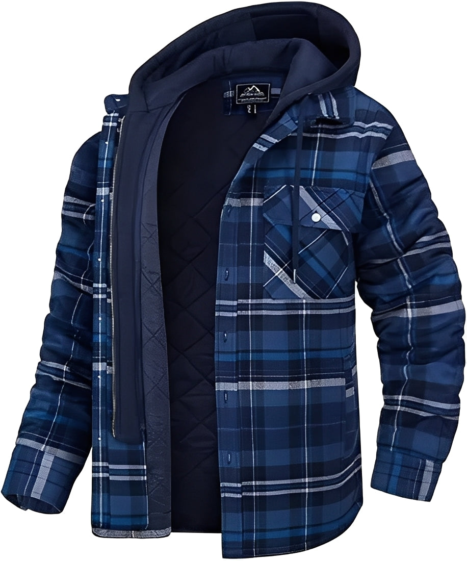 Rodger - Trendige Herrenjacke mit kariertem Muster und Kapuze
