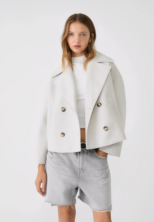 Claire – Kurze Elegante Doppelreihige Jacke