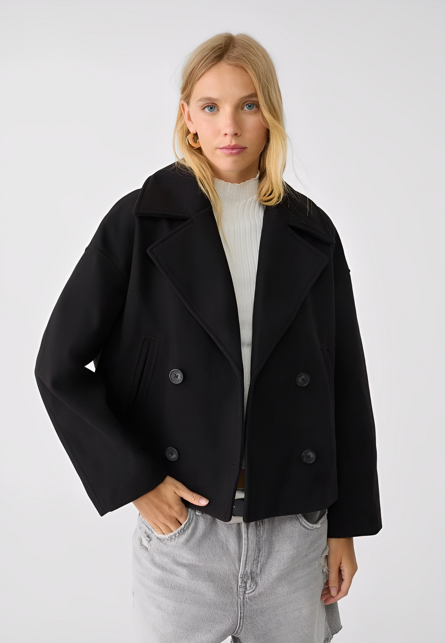 Claire – Kurze Elegante Doppelreihige Jacke