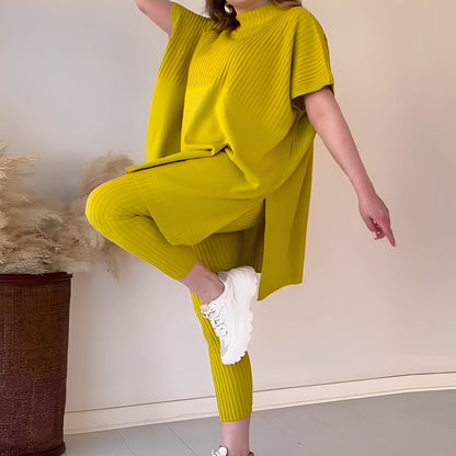 Roxanna - Bequemes, locker geschnittenes Damen-Strickset aus zwei Teilen