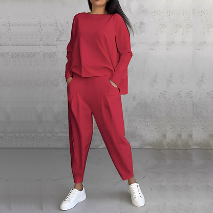Mélisande - Pullover mit Rundhalsausschnitt und Hose für Damen Set