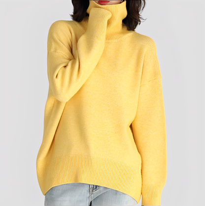 Nylah - Schlichter, übergroßer Damen-Rollkragenpullover