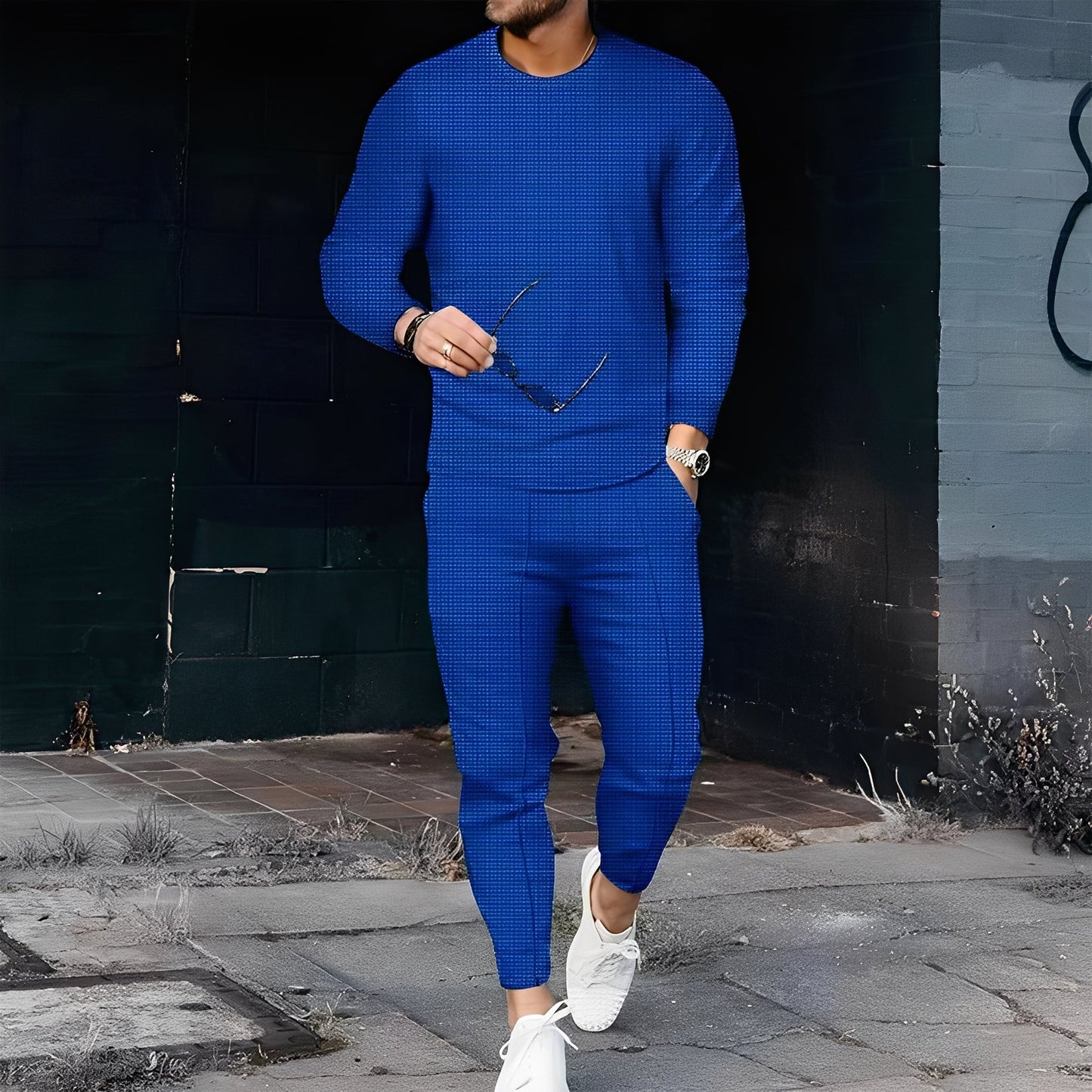 Dillan - Bequemes Slim-Fit-Herrenset mit Waffelstoff