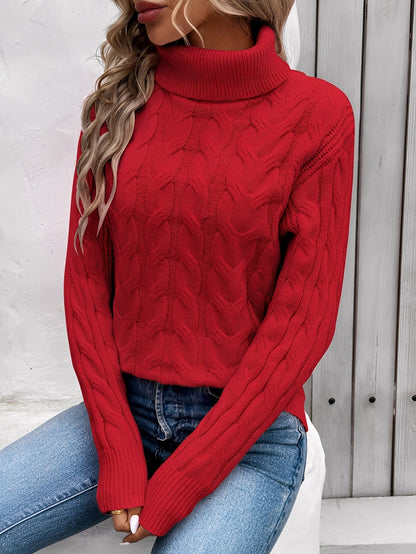 Amélie - Warmer Baumwollrollkragenpullover für Frauen