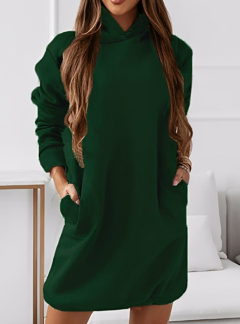 Michaela - Stylisches kurzes Damenkleid mit Kapuze
