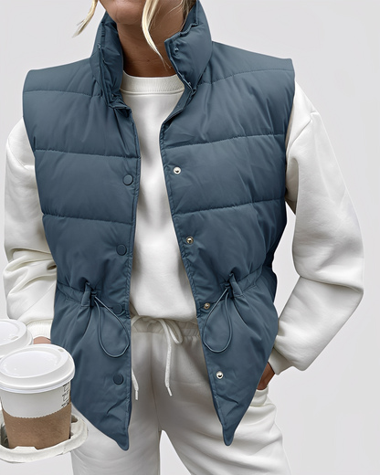 Aimee - Gemütliche, gepolsterte Damen-Weste mit Einreiher