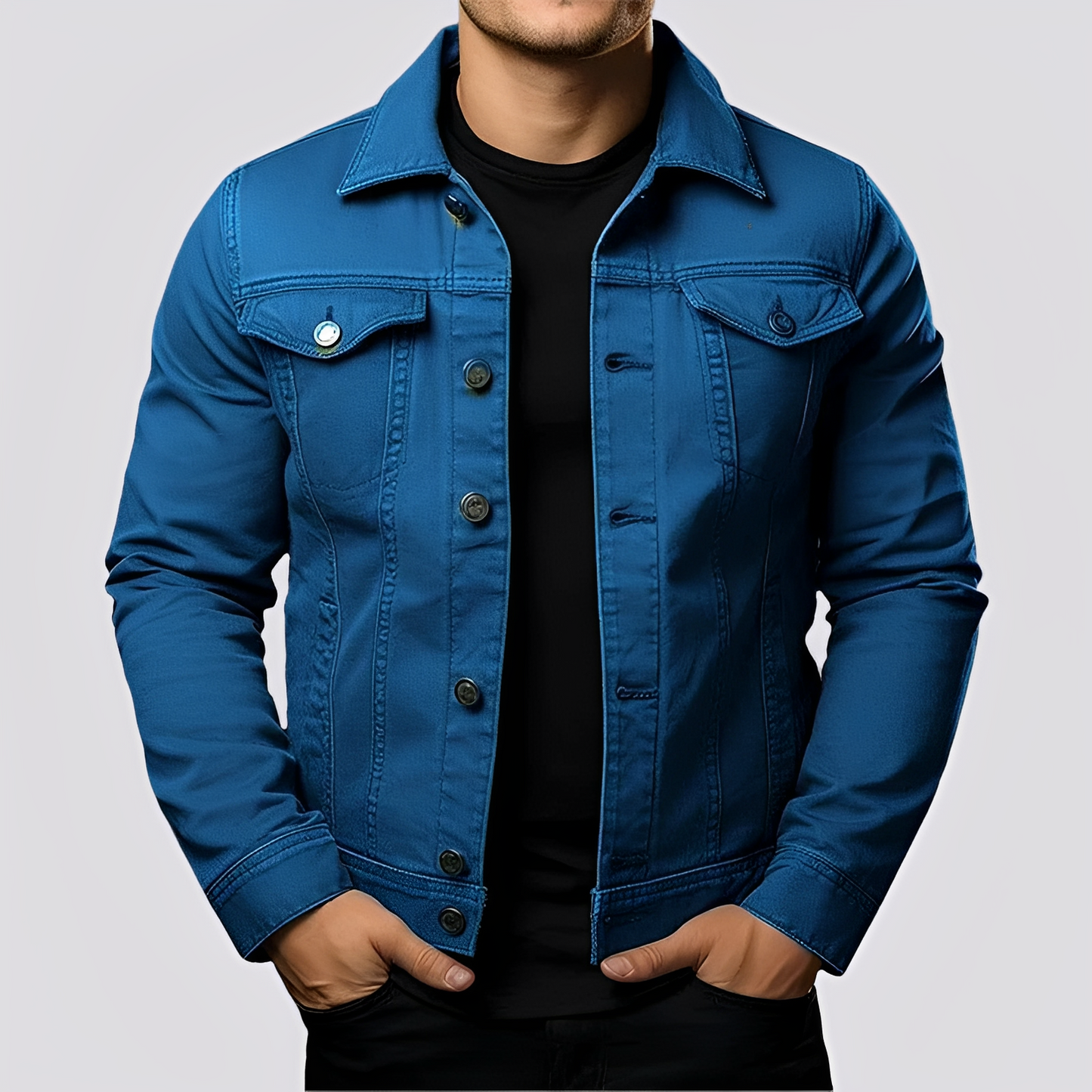 Maxwell - Vintage-Jeansjacke für Herren aus haltbarem Denim