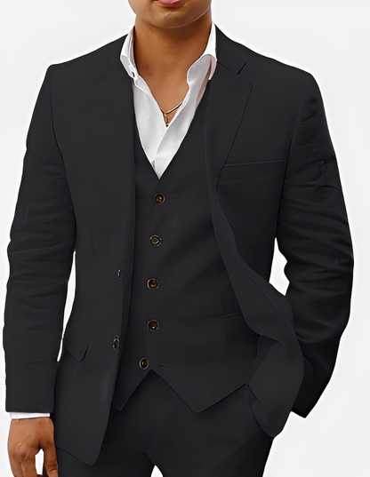 Beckham - Stilvolles dreiteiliges Herren-Leinenset
