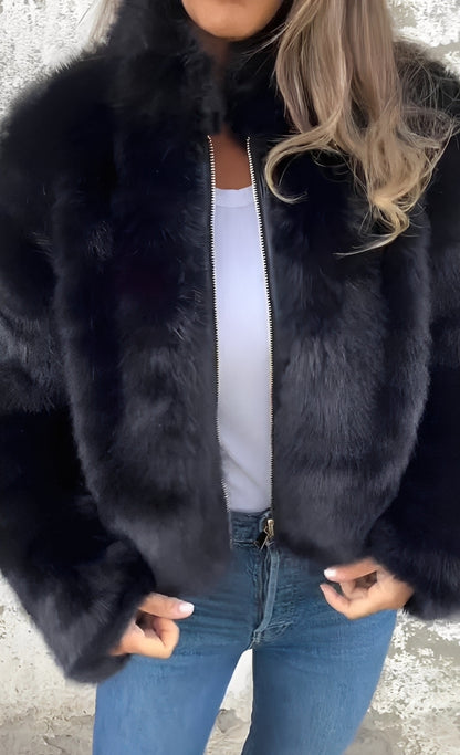 Amanda - Moderner Damen-Plüschmantel