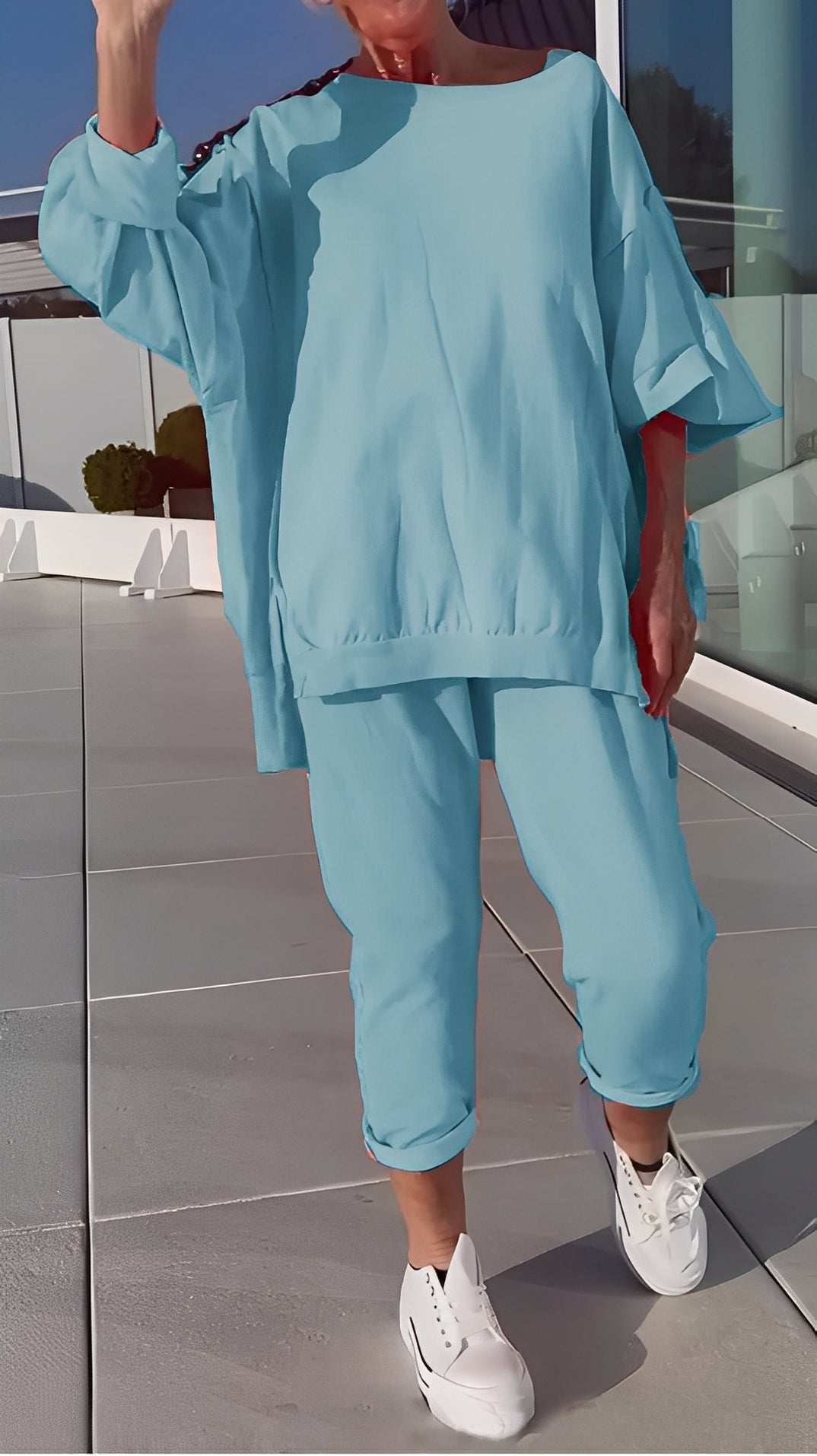Eleanore - Bequemes Damen-Set mit lockerem Oberteil und Hose