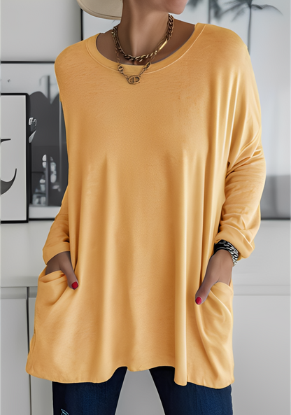 Krystle - Damenlangarmshirt mit Taschen für Bequemlichkeit