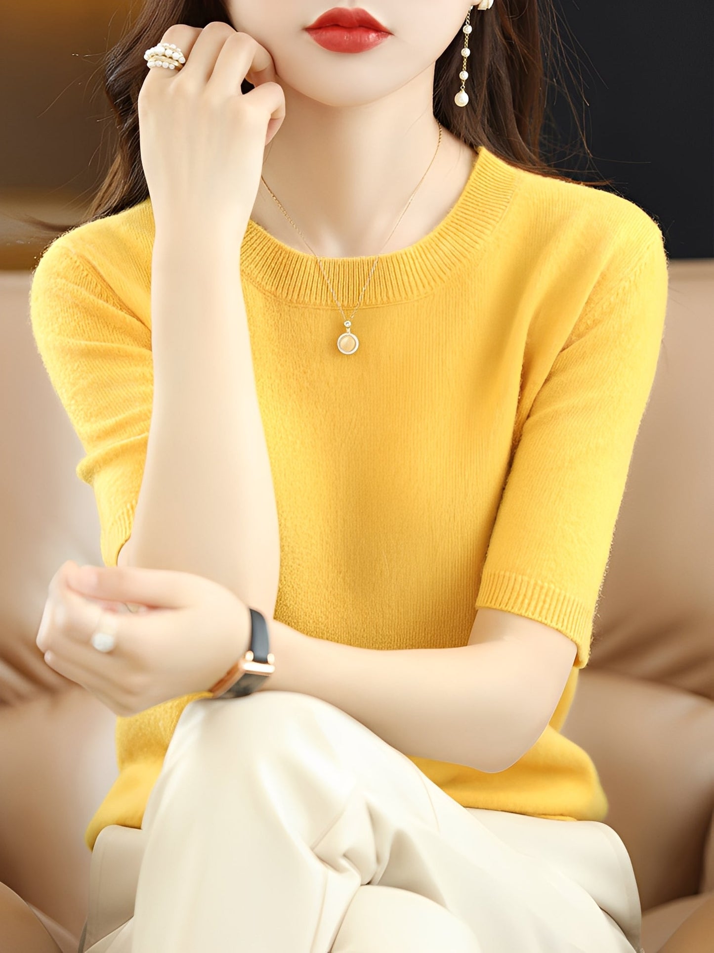 Blandine - Kurzarmpullover für Damen