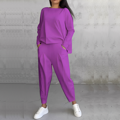 Mélisande - Pullover mit Rundhalsausschnitt und Hose für Damen Set