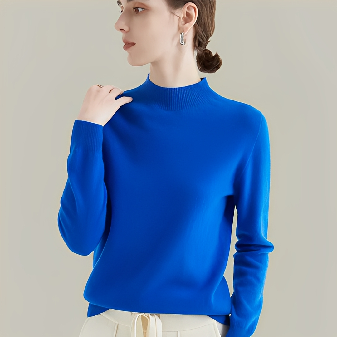 Martine - Pullover aus Wolle Slim Fit mit hohem Kragen für Frauen